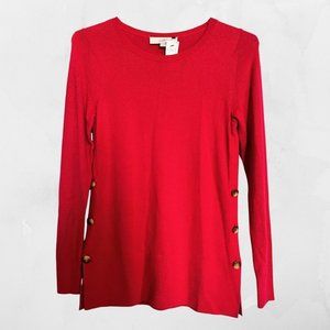 LOFT Red Sweater Long Sleeve Size XS NEW